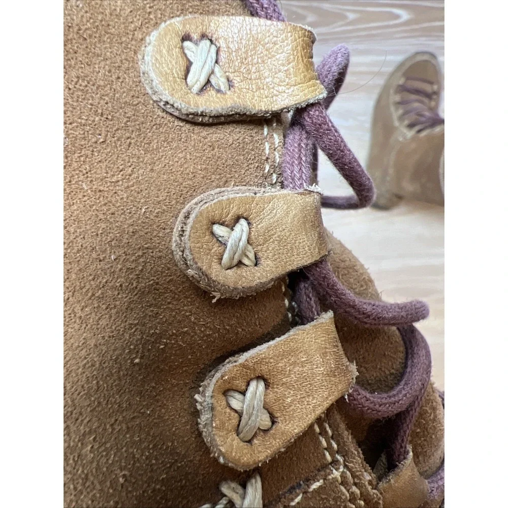 Timberland Reykir Ghillie Suede Shearling Waterproof Boots Women's 7.5 Brown EUC